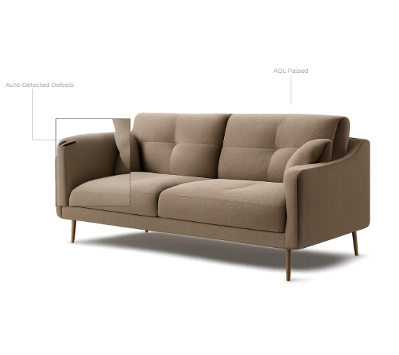 Quality inspection software used in furniture manufacturing to document surface finish and structural defects