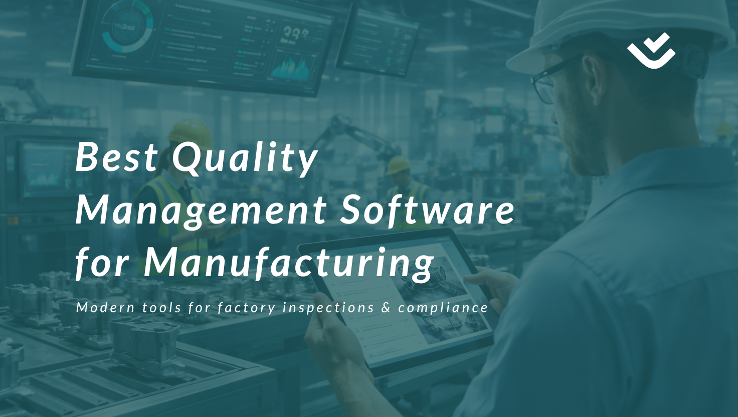 Quality inspectors using real-time manufacturing inspection software on factory floor